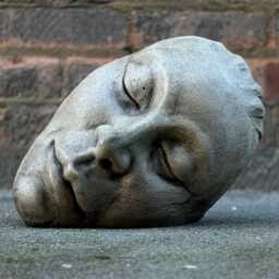 Large Face Sculpture Concrete Head Figurine Stone Modern Statue Abstract Ornament Outdoor Garden Decoration Garden Art Gothic Lover Gift - thumbnail 3