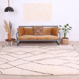 Moroccan Rug, 6x9 Ft Beni Ouarain Rug, Fabulous White & Brown Carpet - thumbnail 3