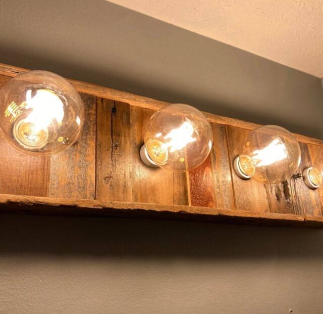 The Patchwork Barn Wood Bathroom Vanity Light - image 1
