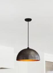 Black Dome Pendant Light, Kitchen Island Lighting - thumbnail 3