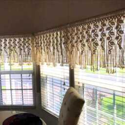 Macrame Window Valance, Boho Treatment, Leaf Curtain Panel, Cotton Kitchen Curtain, Handmade Decor - thumbnail 2