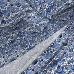 William Morris Strawberry Thief Blue Sheet Set - Cotton Sateen Bedding - thumbnail 2