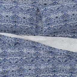 William Morris Strawberry Thief Blue Sheet Set - Cotton Sateen Bedding - thumbnail 3