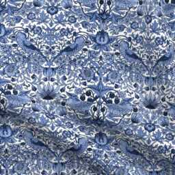 William Morris Strawberry Thief Blue Sheet Set - Cotton Sateen Bedding - thumbnail 4