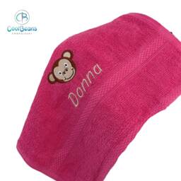 Monkey Face Towel - Personalised Face Cloth/Hand Bath = Embroidered - thumbnail 4