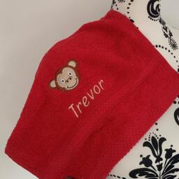 Monkey Face Towel - Personalised Face Cloth/Hand Bath = Embroidered - thumbnail 3
