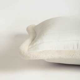 White Quilted Faux Silk Pillow Cover - Scandinavian Minimalist Accent - thumbnail 3