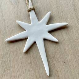 Scandi Clay Star, Tree Ornaments, Wall Hanging, Christmas Decor, Nordic Decoration, Handmade - thumbnail 2