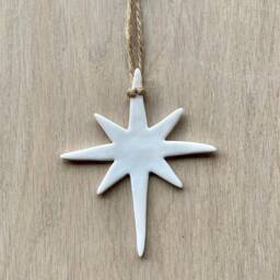 Scandi Clay Star, Tree Ornaments, Wall Hanging, Christmas Decor, Nordic Decoration, Handmade - thumbnail 3