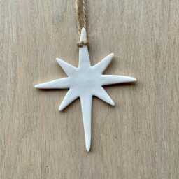 Scandi Clay Star, Tree Ornaments, Wall Hanging, Christmas Decor, Nordic Decoration, Handmade - thumbnail 1