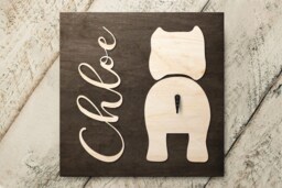 Personalized Dog Leash Hook, American Bulldog Name - Custom Sign 4353 - thumbnail 1