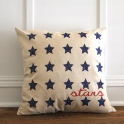 Stars & Stripes Pillow Cover Set - Linen 4Th Of July Decor - thumbnail 2