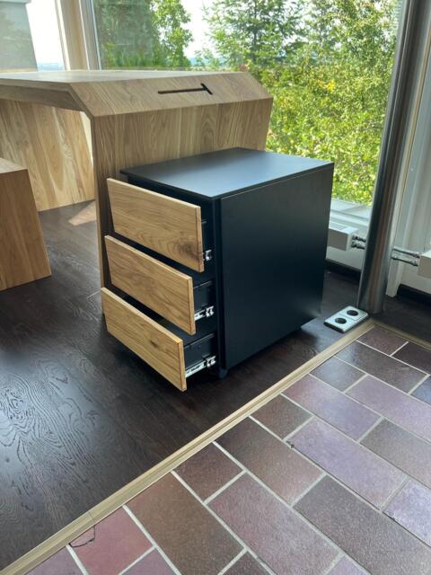 Side/Under-Desk Drawer Storage Cabinet Standing Desk Organizer Home Office Real Wood Custom - image 1