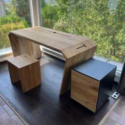 Side/Under-Desk Drawer Storage Cabinet Standing Desk Organizer Home Office Real Wood Custom - thumbnail 2