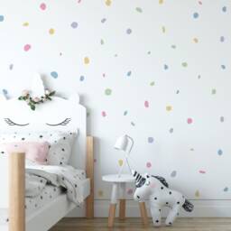 Pastel Color Wall Sticker Decals For Kids Rooms & Nursery Childrens Bedroom Removable Art - thumbnail 3