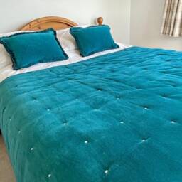 Luxury Quilted Velvet Bed Throw, Cotton Bedding, Eiderdown Style, Various Colours - thumbnail 2