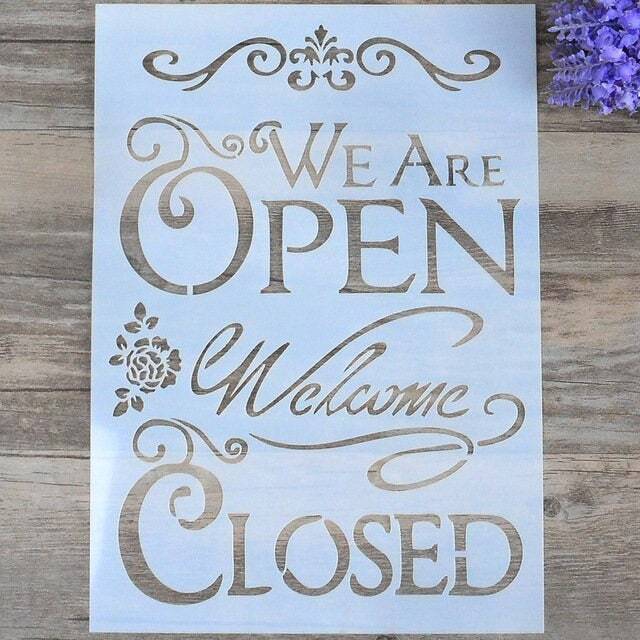 Welcome Template Stencil - Open Shop Template Scrapbooking Wall Painting Diy Decor Stencil - 13810-A - image 1