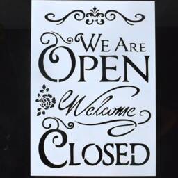 Welcome Template Stencil - Open Shop Template Scrapbooking Wall Painting Diy Decor Stencil - 13810-A - thumbnail 2