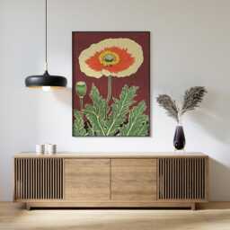 Red Poppy Poster, Botanical Wall Art, Floral Nature Print - thumbnail 2