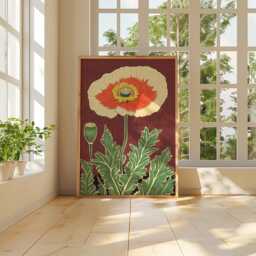 Red Poppy Poster, Botanical Wall Art, Floral Nature Print - thumbnail 4