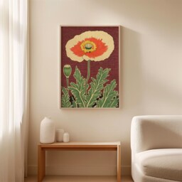 Red Poppy Poster, Botanical Wall Art, Floral Nature Print - thumbnail 3