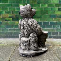 Concrete Bear Statue Cement Teddy With Flower Pot Sculpture Stone Animal Ornament Outdoor Wildlife Decoration Handmade Figurine Gift - thumbnail 4