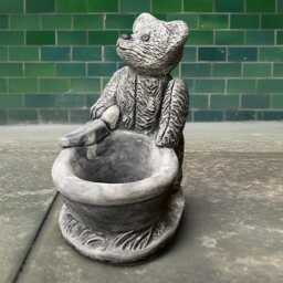 Concrete Bear Statue Cement Teddy With Flower Pot Sculpture Stone Animal Ornament Outdoor Wildlife Decoration Handmade Figurine Gift - thumbnail 2