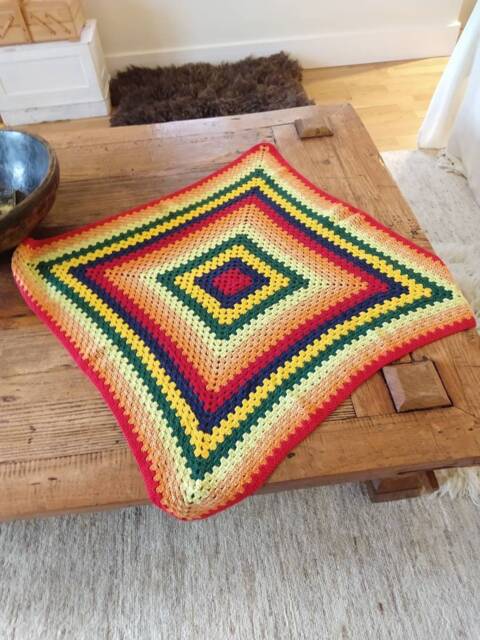 Hand Crochet Baby Blanket/ Crib Blanket/Knee Shawl/ Chair Throw Newborn Gift Shower Gift - image 1