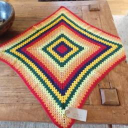 Hand Crochet Baby Blanket/ Crib Blanket/Knee Shawl/ Chair Throw Newborn Gift Shower Gift - thumbnail 3
