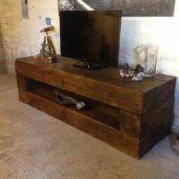 Handmade Tv Unit Made From Old French Oak - thumbnail 4