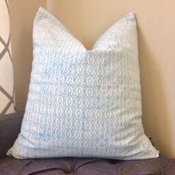 Light Blue Euro Covers/ 26x26 Sham/ Indian Pillows/ Decorative Cushion Cover/Bed Modern Shams - thumbnail 3