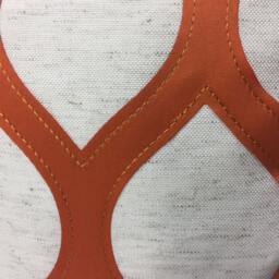 Geometric Embroidered Pillow Cover - Orange Diamond Design - thumbnail 3