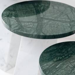 Luxury Coffee Tables in White Carrara Marble & Verde Guatemala - Ardema Design - thumbnail 2