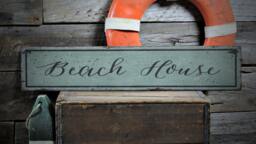 Beach Wall Decor, House Sign, Wooden Coastal Sign Wooden, Decoration - thumbnail 1