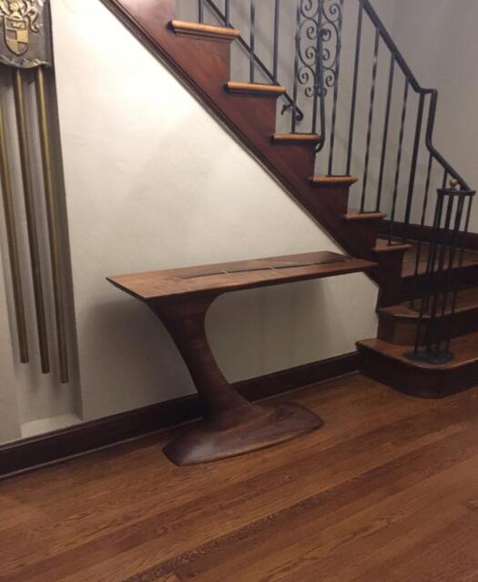 Sculpted Cantilever Walnut Hall Table - image 1