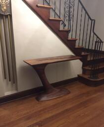 Sculpted Cantilever Walnut Hall Table - thumbnail 1