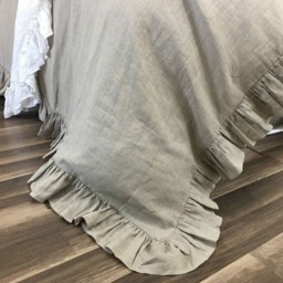 Dark Linen Duvet Cover Features Easy Flow Ruffles, Medium Weight Linen, Shabby Chic Bedding, Linen Custom Bedding - thumbnail 3