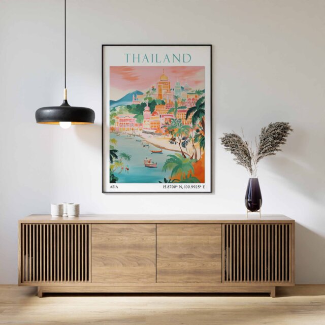 Thailand Travel Print, Poster, Landscape Thai Wall Art, Southeast Asian Decor, Gift - image 1