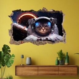Galaxy Cat Astronaut Space Wall Decal Sticker Mural Poster Print Art Kids Bedroom Home Decor Bd26 - thumbnail 2
