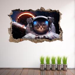Galaxy Cat Astronaut Space Wall Decal Sticker Mural Poster Print Art Kids Bedroom Home Decor Bd26 - thumbnail 1