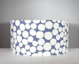 Spotty Blue & White Lampshade With Gold Silver Or Lining in 20cm To 50cm Diameter, For Ceiling Lamp Base - thumbnail 1