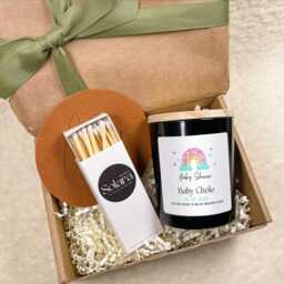 Personalised Baby Shower Candle Gift Set, New Mum To Be Hamper, Custom Name, Gift, Party - thumbnail 4