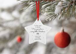 Personalised Have Yourself A Merry Little Christmas Ceramic Star Decoration Ornament - Letterbox Gift - thumbnail 1