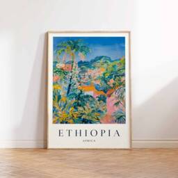 Ethiopia Travel Poster Colorful African Landscape Art Print - thumbnail 3