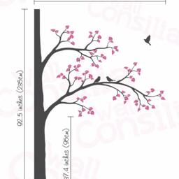 Corner Tree Wall Decal Nursery Art With Birds & Leaves - thumbnail 2