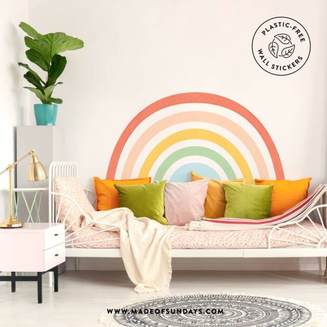 Rainbow Wall Decal Plastic-Free Mural For Kids Room - image 1