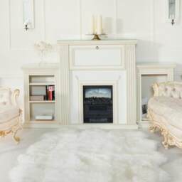 Naturasan Sheepskin Lambskin Rug, Sexto Skin - Made From Six Pelts, Silky Long Hair, Very Special & Rare, Sexto, Natural White - thumbnail 2