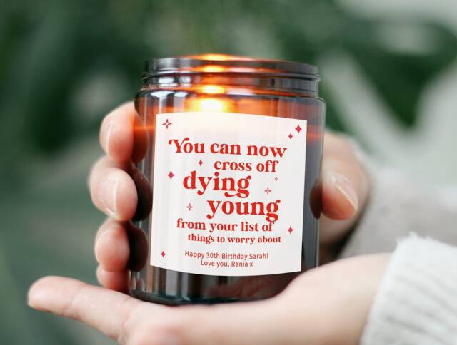 Funny Birthday Gift For Friend Colleague Him Her - Personalized Custom Candle Birthdays 30Th 40Th Birthday - image 1