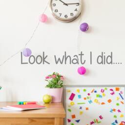 Look What I Did Wall Sticker - Children Art Decals Home Decor Art Display Sticker/Decal- Playroom Decor - thumbnail 1