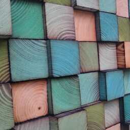 Handmade Reclaimed Wood Wall Art - Green Turquoise Mosaic - thumbnail 2